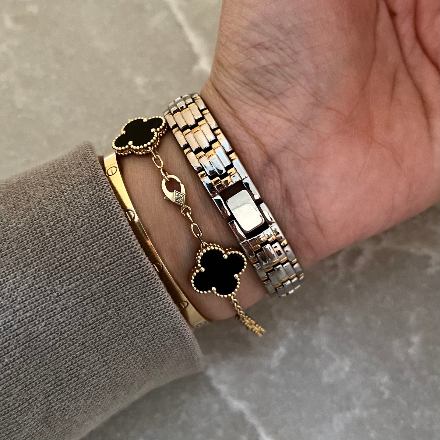 Vintage Rectangle Two Tones Watch